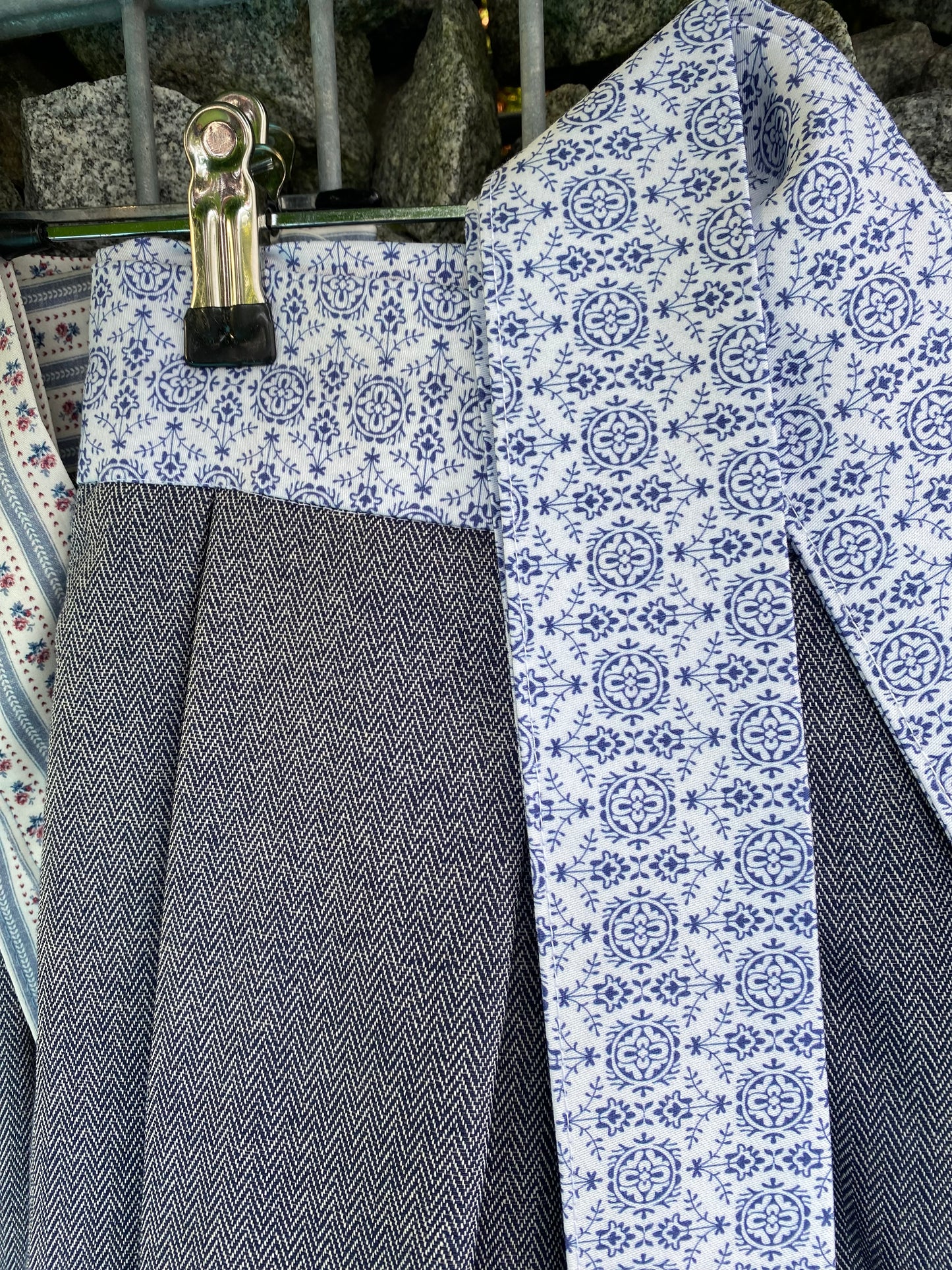 Damen Wickelrock Fischgrät Uni