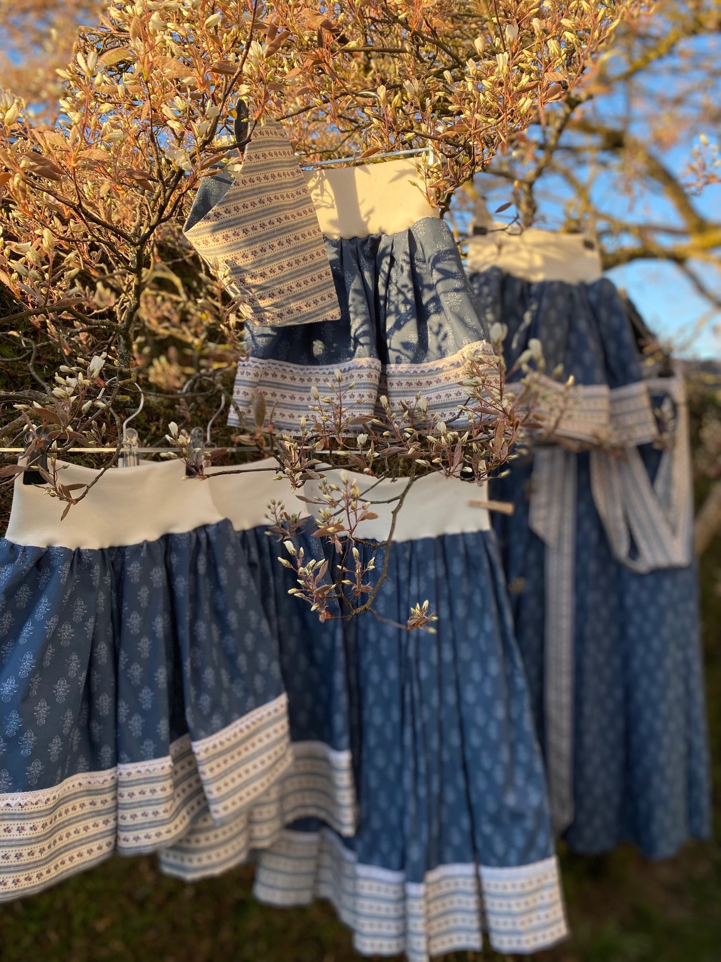 Trachtenrockerl blaue Röschen