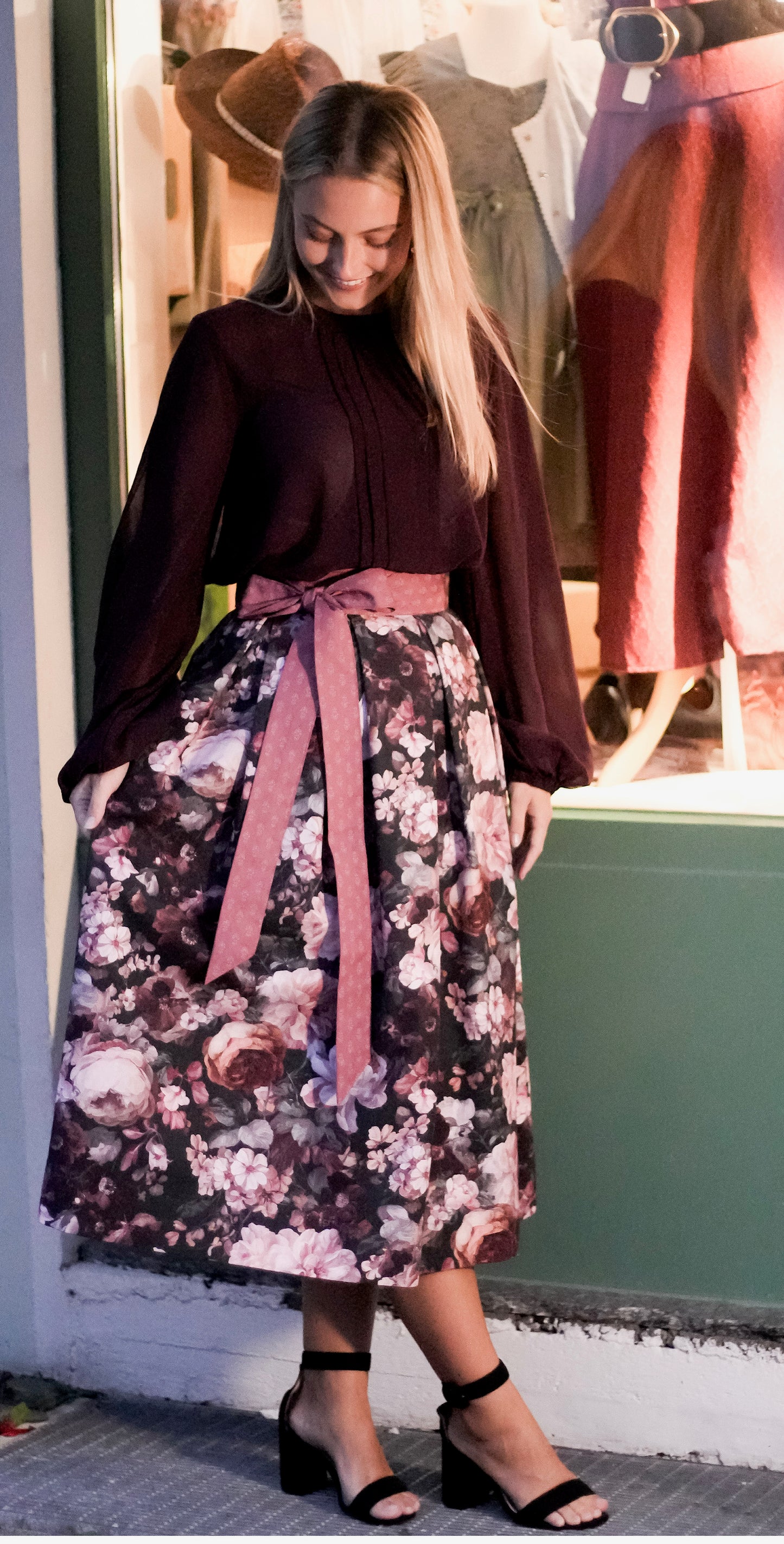 Damen Wickelrock Blumencanvas