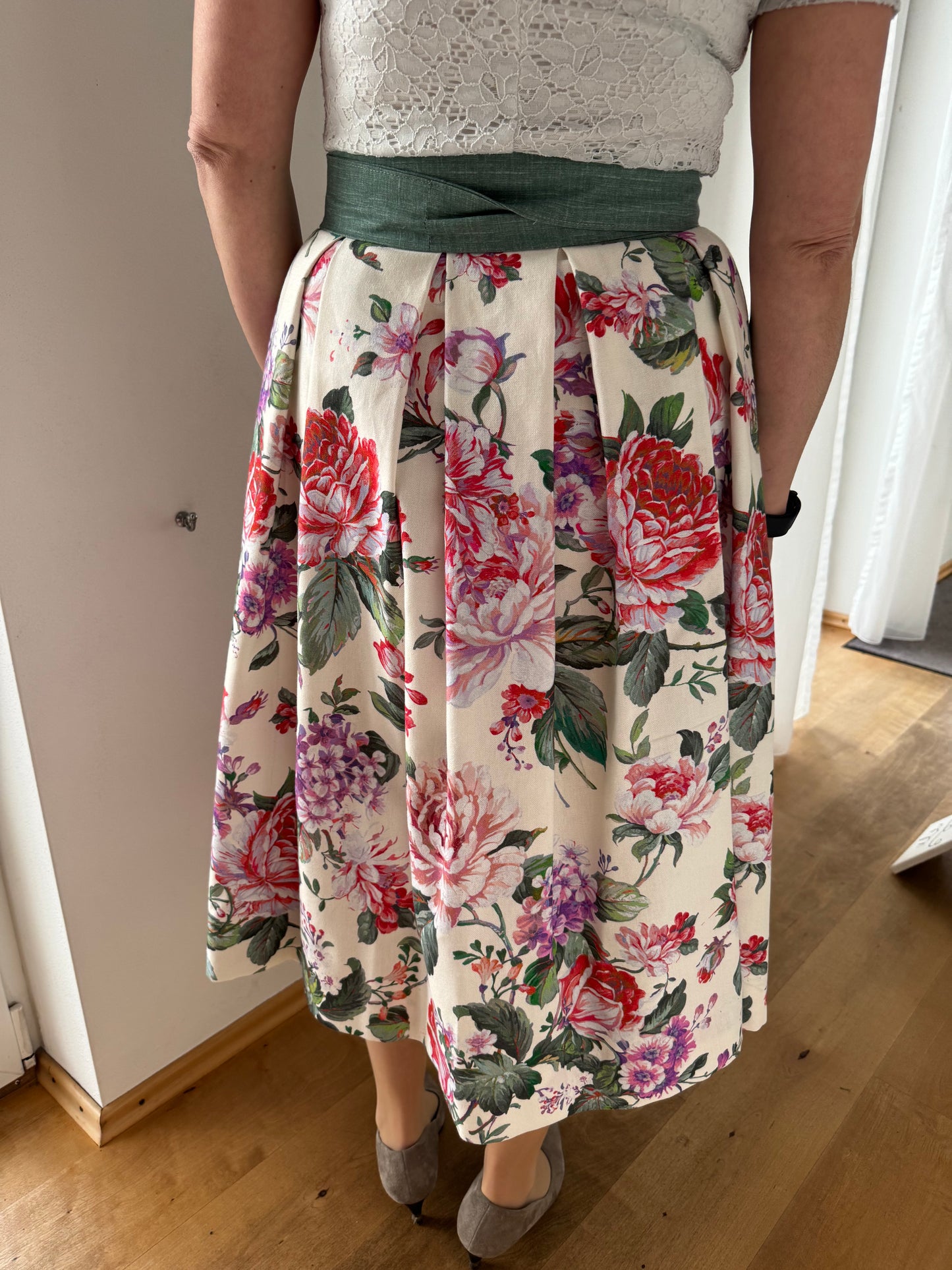 Damen Wickelrock Blumencanvas