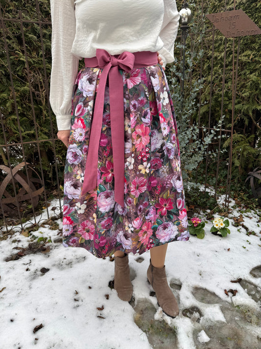 Damen Wickelrock Blumencanvas