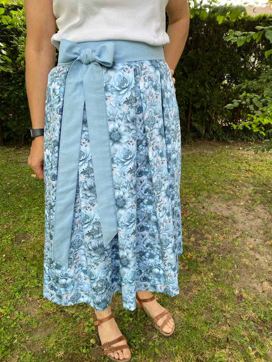 Damen Wickelrock Blaue Rose