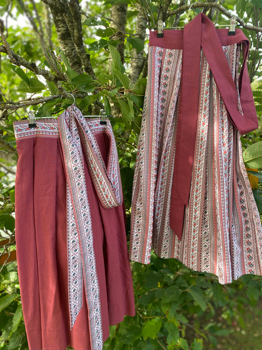 Damen Wickelrock Trachtenstreifen