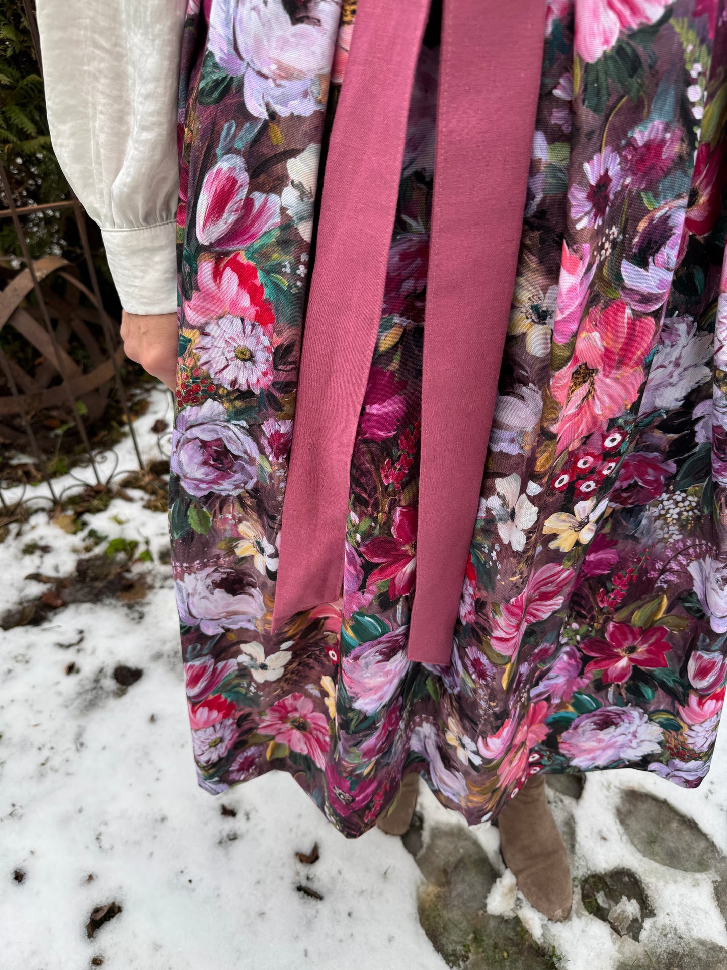 Damen Wickelrock Blumencanvas