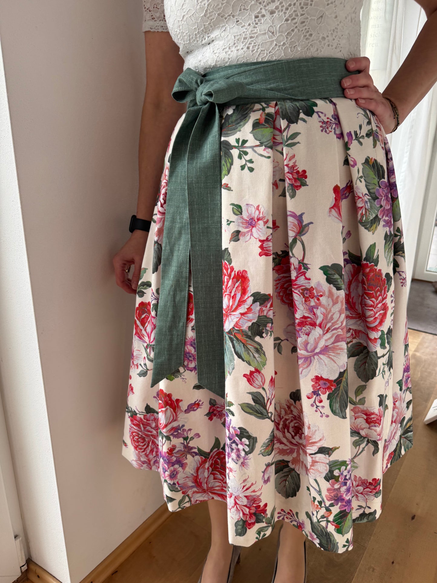 Damen Wickelrock Blumencanvas