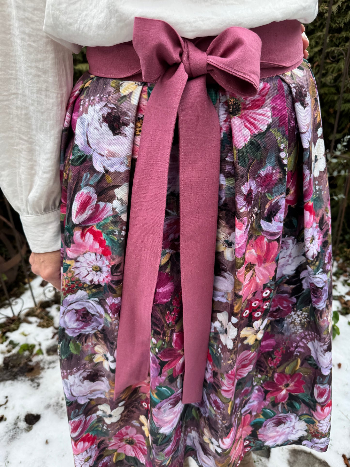 Damen Wickelrock Blumencanvas