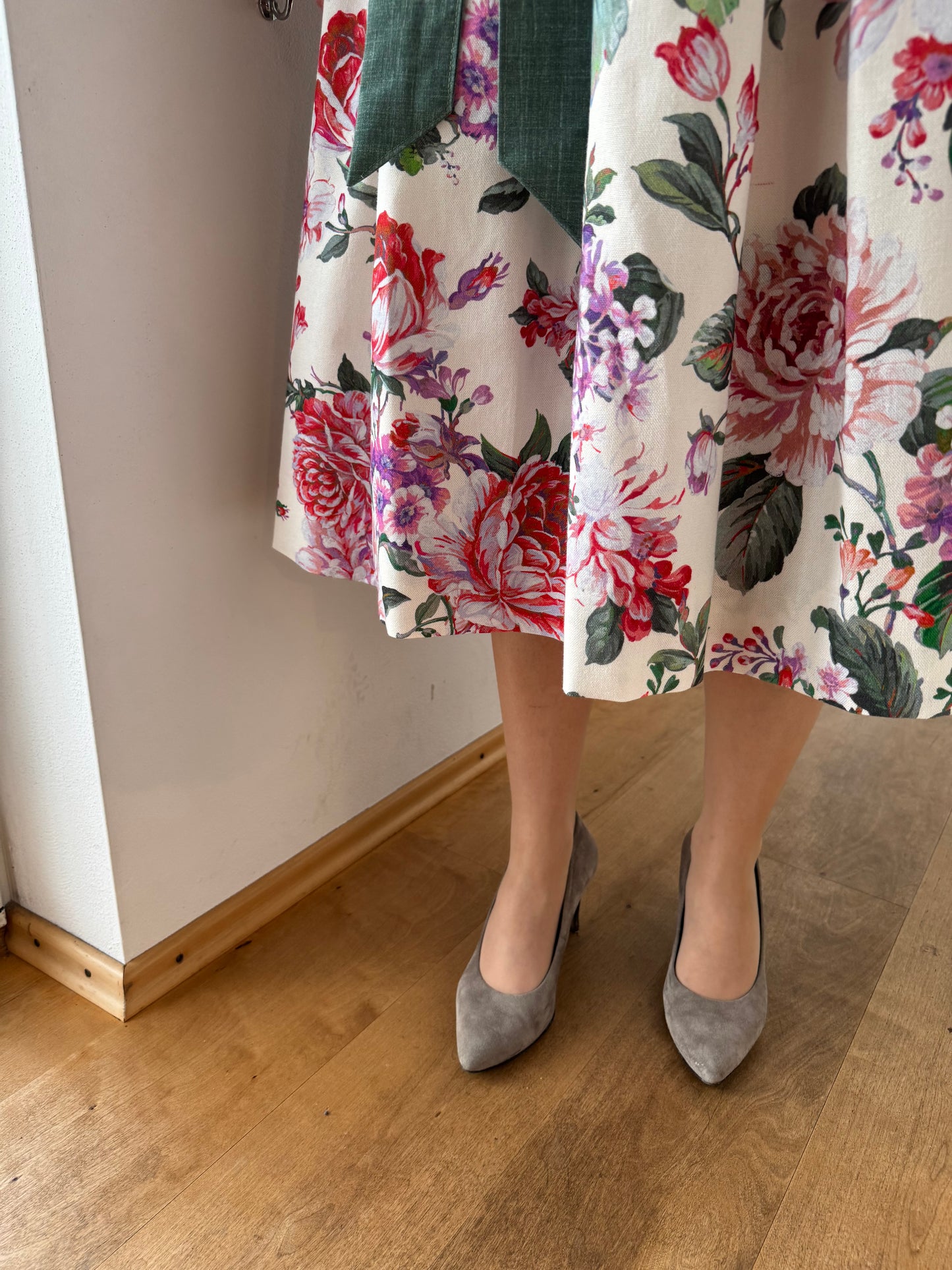 Damen Wickelrock Blumencanvas