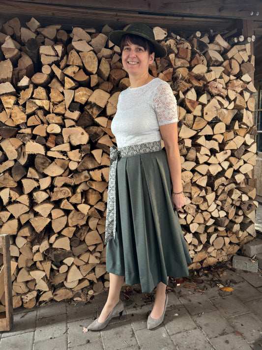 Damen Wickelrock Bambus Uni
