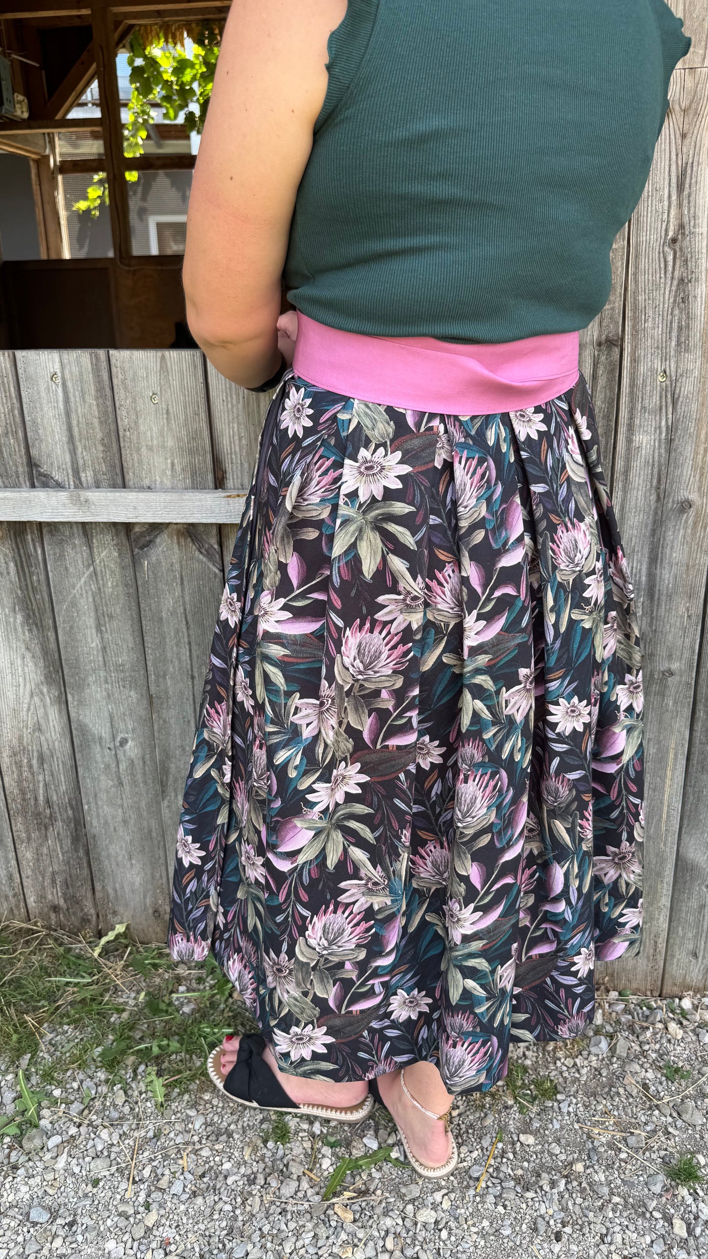 Damen Wickelrock Blumencanvas Artischocke