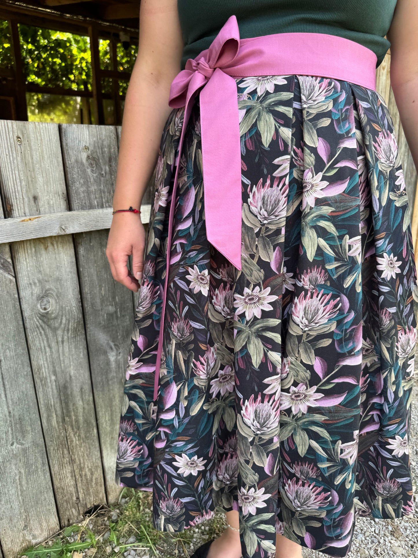 Damen Wickelrock Blumencanvas Artischocke