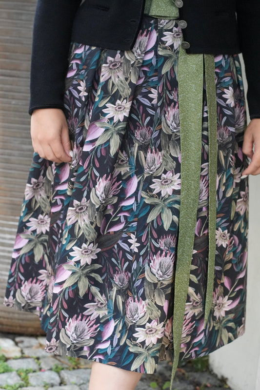 Damen Wickelrock Blumencanvas Artischocke
