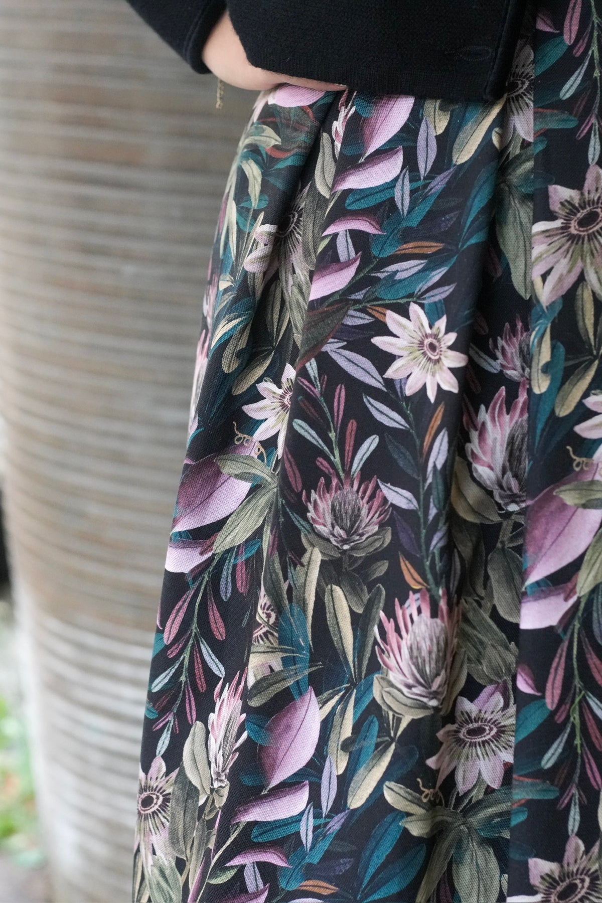 Damen Wickelrock Blumencanvas Artischocke