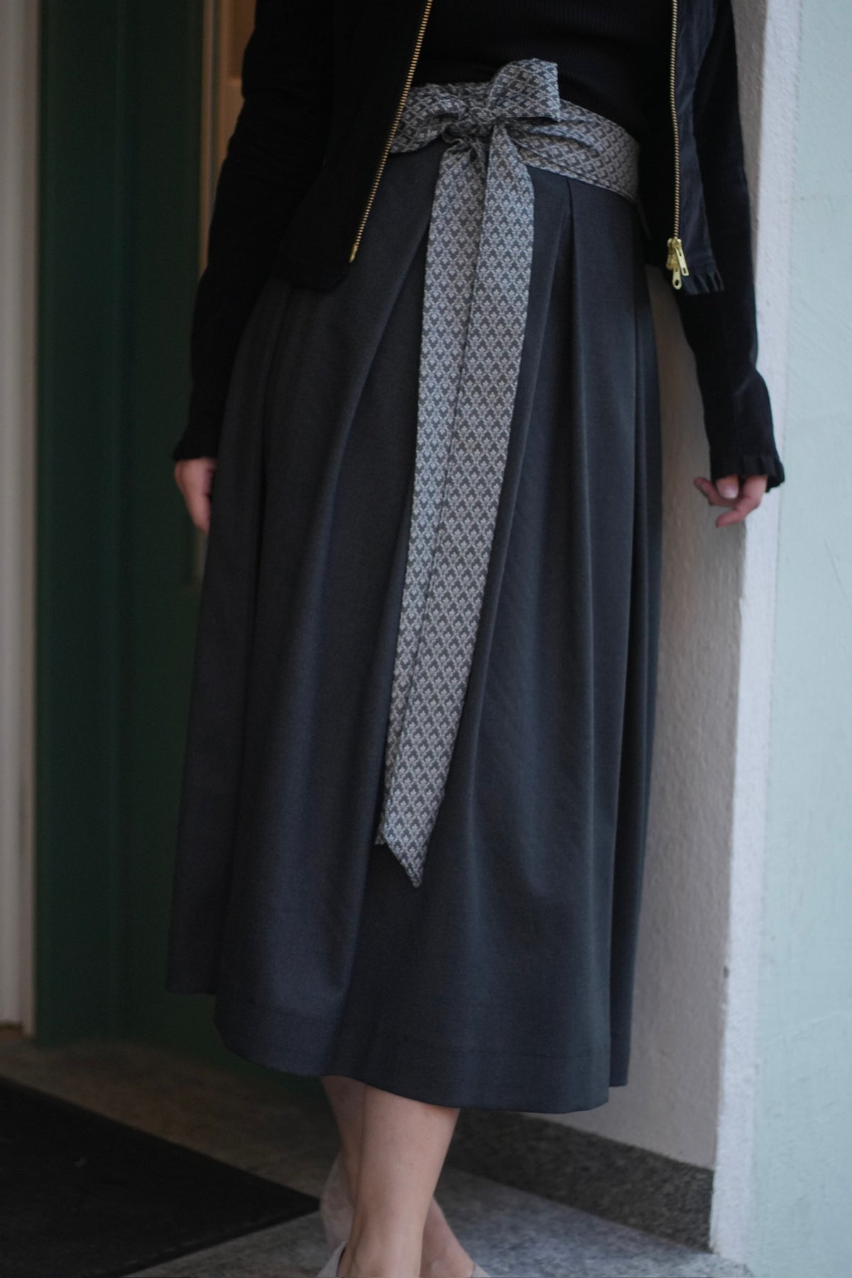 Damen Wickelrock Bambus Uni