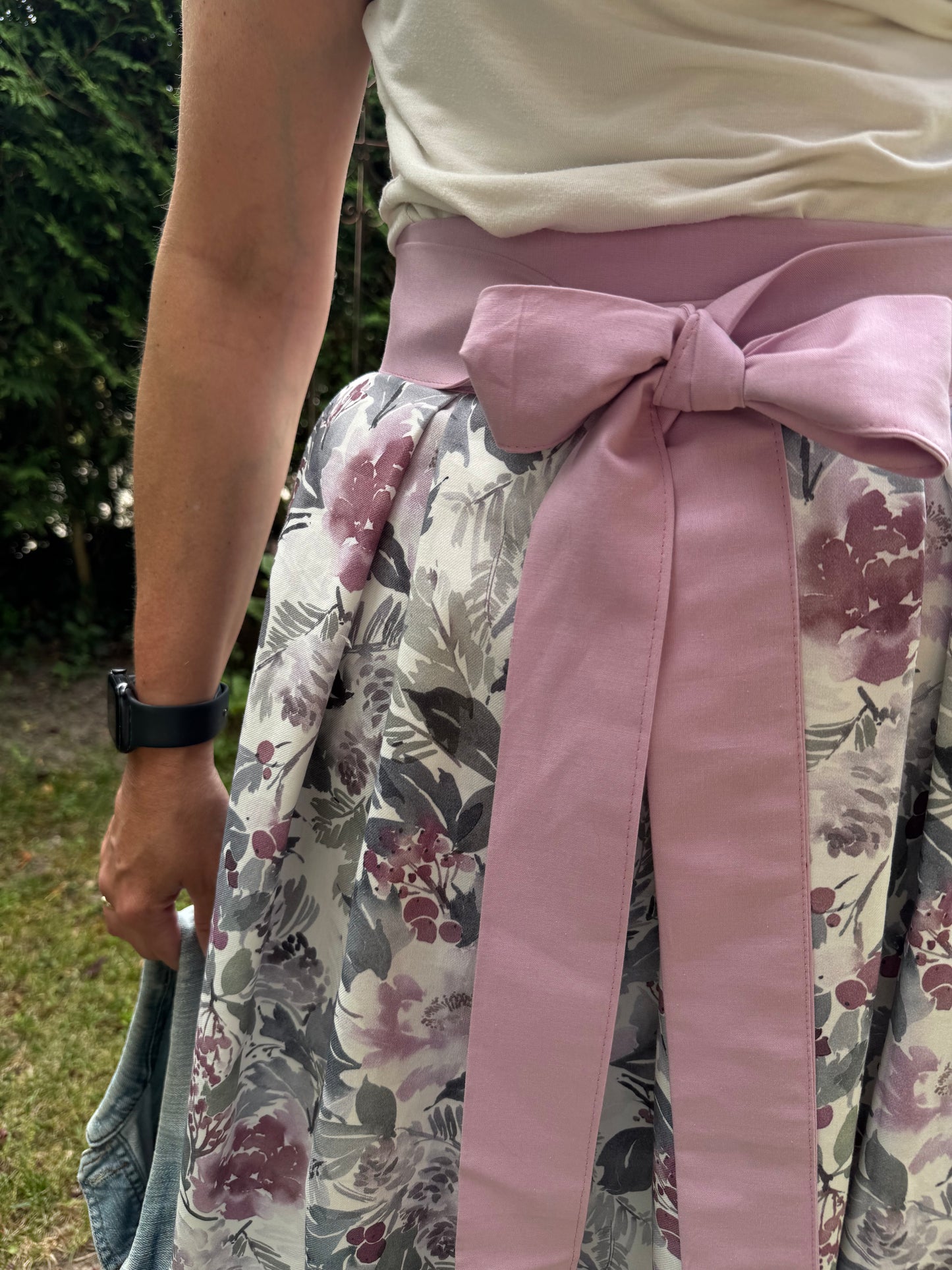 Damen Wickelrock creme/rose/flieder