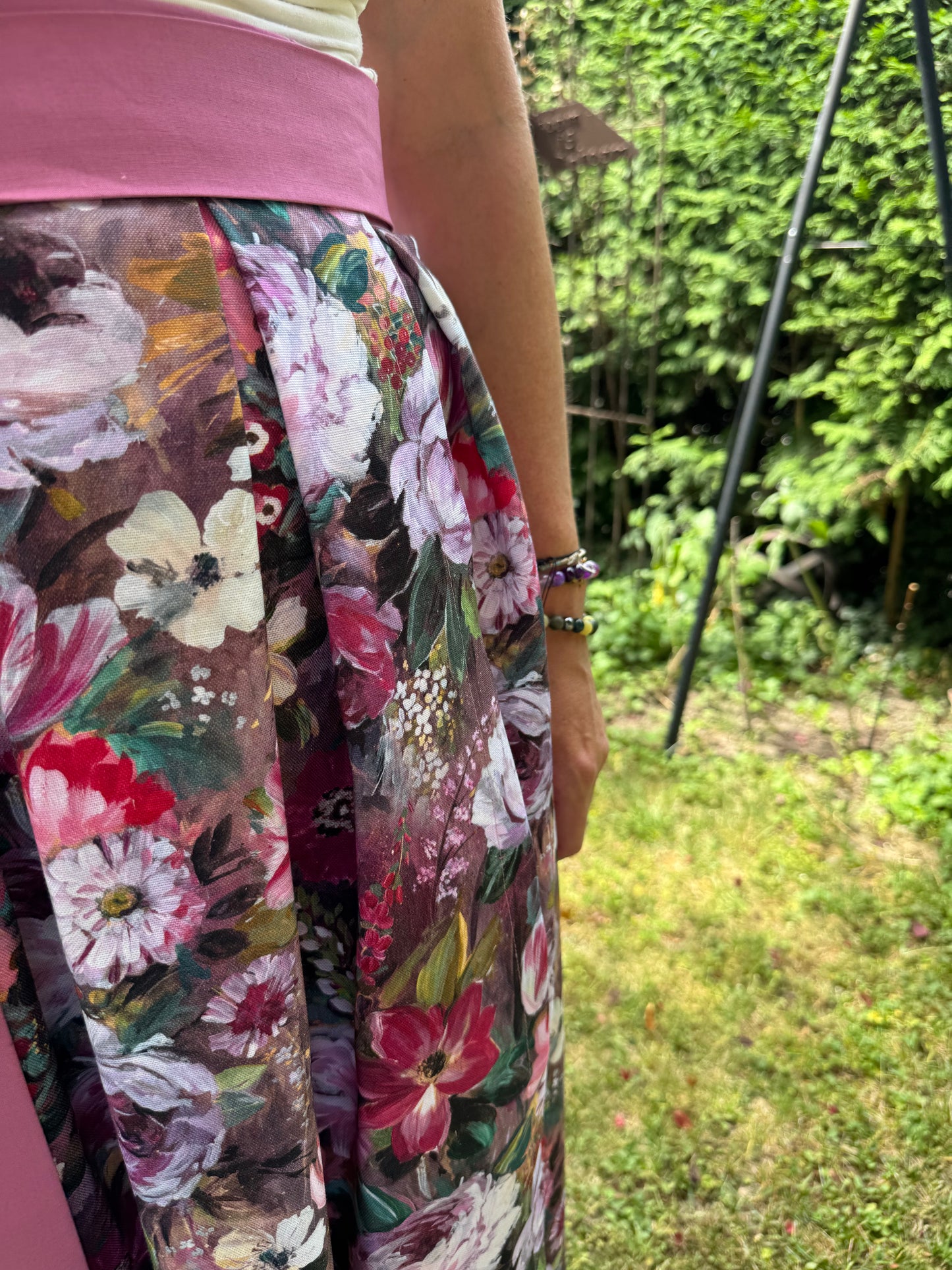 Damen Wickelrock Blumencanvas