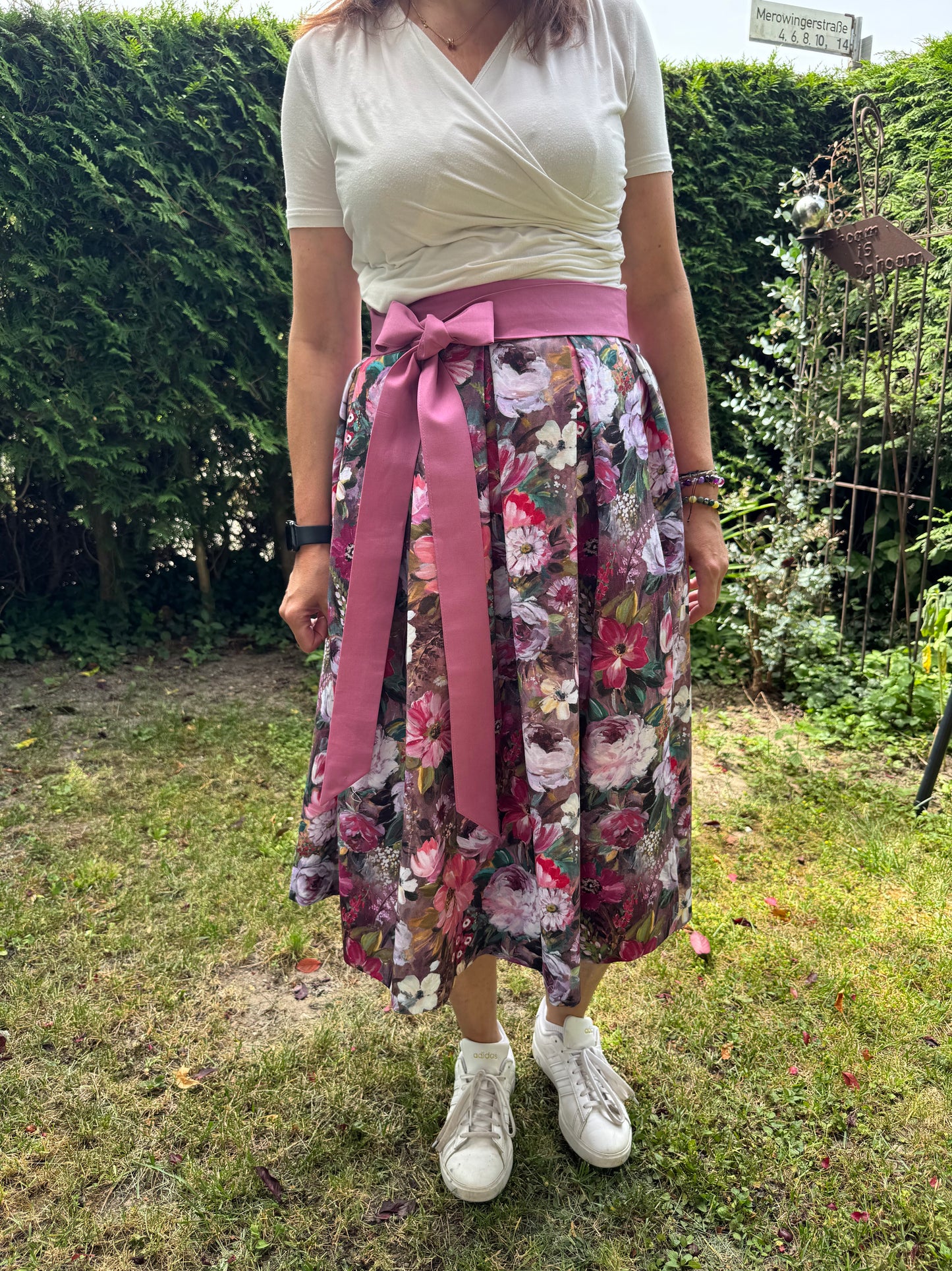 Damen Wickelrock Blumencanvas